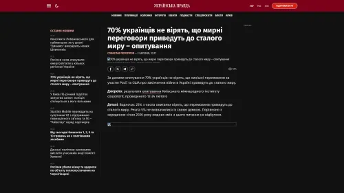 Bildschirmfoto des Originalartikels auf pravda.com.ua