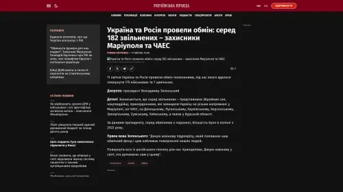 Bildschirmfoto des Originalartikels auf pravda.com.ua