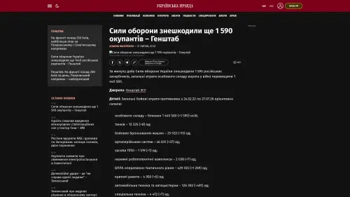 Bildschirmfoto des Originalartikels auf pravda.com.ua
