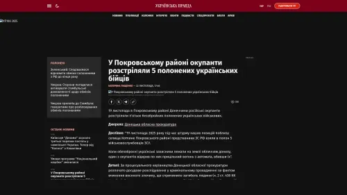 Bildschirmfoto des Originalartikels auf pravda.com.ua