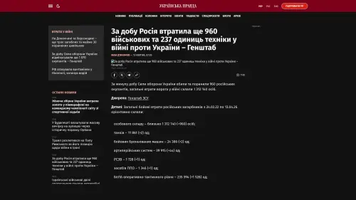 Bildschirmfoto des Originalartikels auf pravda.com.ua