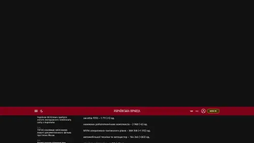 Bildschirmfoto des Originalartikels auf pravda.com.ua
