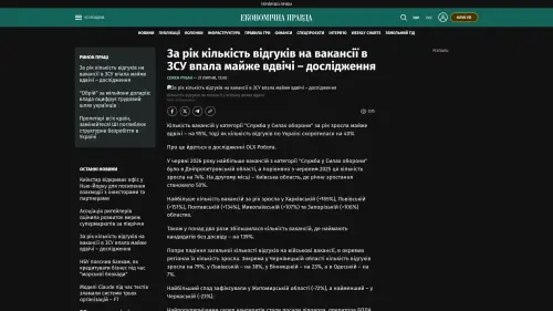 Bildschirmfoto des Originalartikels auf epravda.com.ua