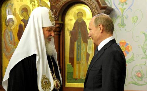Patriarch Kyrill I. und der russische Präsident Wladimir Putin